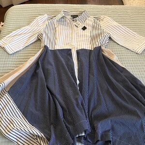 Striped Button-Up Dress